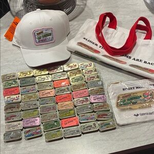 Charming White and Red Kids Cap and Tote